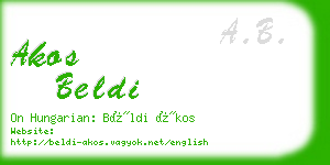 akos beldi business card